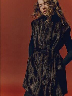 H&M Dark Brown Faux Fur Vest